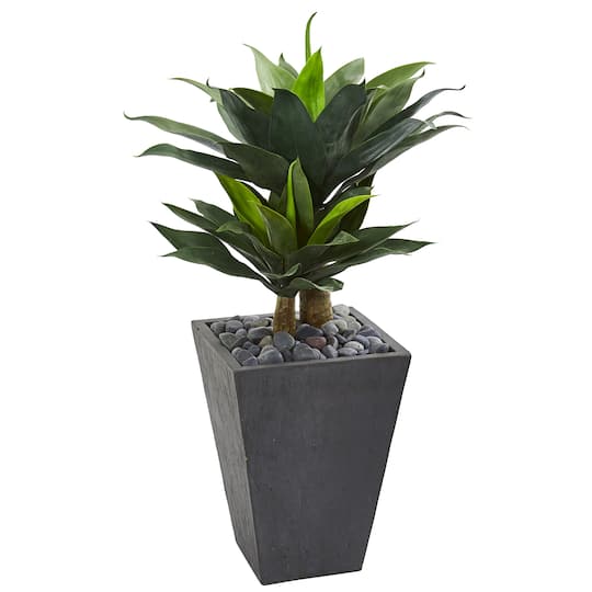 Michaels, 3ft. Double Agave Succulent Plant in Slate Planter – Category: Potted Plants